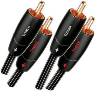 AudioQuest Tower Audiokabel, 2 x RCA auf 2 x RCA, 1m - Kupfer, Schwarz