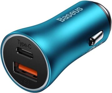 Baseus Car Charger Golden Contactor Max Dual Fast Charger C+U 60W Blau - Dein neuer, schneller Wegbegleiter