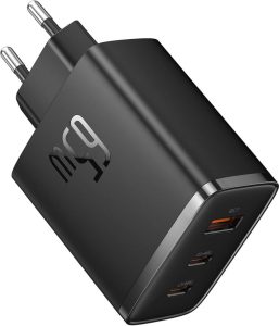 Baseus USB C Ladegerät - 65W 3-Port Schnellladegerät mit GaN Technologie