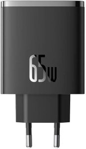 Baseus Travel Charger Cube Pro GaN Quick Charger C+C+U, 65W, Schwarz EU