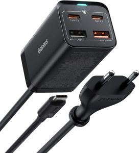 Baseus USB C Ladegerät: 65W Netzteil mit 4 Ports und GaN Technologie