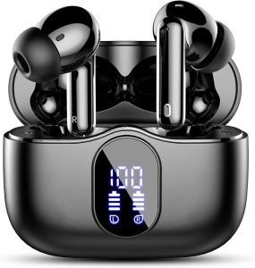 Btootos Bluetooth 5.3 Sport In Ear Kopfhörer mit 4 Mikrofon und 40 Stunden Spielzeit - Schwarz