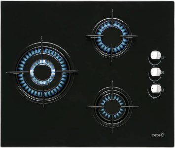 CATA ENCIMERA CIB6021 BK 3F CRISTALGAS BUTANO - Hochwertiges Gaskochfeld mit 3 Heizelementen