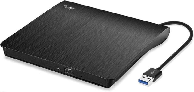 Cocopa Externes DVD/CD-Laufwerk USB 3.0 - Ultra Slim und Portabel