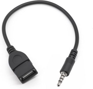 Coomoors 3.5mm Männlicher AUX Audio Stecker Autoradio Musical USB A auf Adapter Weiblicher Auto Konverter Adapter Kabel Schnur Steckverbinder für Car Stereos, Auto-GPS, CD, DVD-Audio - Schwarz