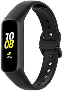 Coverzone Flexibles und Anti-Slip Silikon Armband für Samsung Galaxy Fit2 - Schwarz