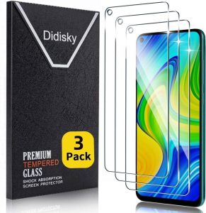 Didisky Schutzfolie für Xiaomi Redmi Note 9 - 3 Stück, 9H Hartglas, Blasenfrei, High Definition, Einfach zu Installieren, Fall-freundlich