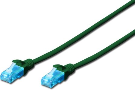 DIGITUS LAN Kabel Cat 5e - 2m - RJ45 Netzwerkkabel - U/UTP Ungeschirmt - Kompatibel zu Cat-6 & Cat-5 - Grün