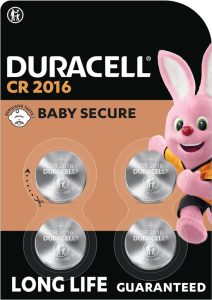 Duracell CR2016 Lithium Knopfzellen - 4er Pack