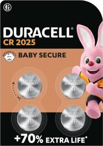 Duracell CR2025 Lithium-Knopfzellen 4 Stück - Langlebige und sichere Energiequelle