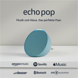 Echo Pop - Der kompakte und smarte Bluetooth-Lautsprecher mit vollem Klang und Alexa in Blaugrün