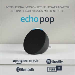 Echo Pop: Der kompakte und smarte WLAN- und Bluetooth-Lautsprecher mit Alexa in Anthrazit