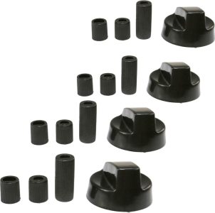 Universale Kontrollknöpfe für Öfen/Herde von First4spares - 4 Stück in Schwarz