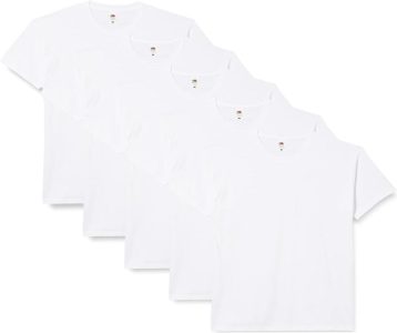 Fruit of the Loom Herren Original T. T-Shirt (5er Pack) M Weiß - Offizielles Markenprodukt für alle Anlässe