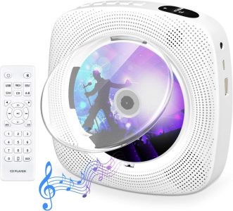 Gueray Tragbarer CD Player mit Bluetooth und Wandmontage