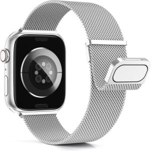 Higgs Metall Armband für Apple Watch Ultra/Ultra 2 - 49mm bis 38mm - Dual Magnetisch - Silber