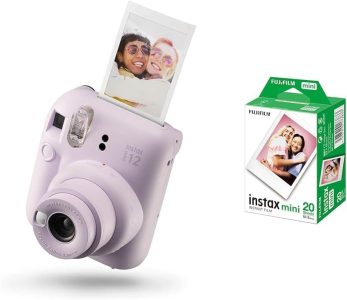 INSTAX Mini 12 Sofortbildkamera Lilac-Purple + Mini Film Standard (20/PK) - Dein Begleiter für unvergessliche Momente