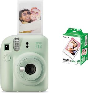 INSTAX Mini 12 Sofortbildkamera Mint-Green + Mini Film Standard (20/PK) - Dein neuer Begleiter für unvergessliche Momente