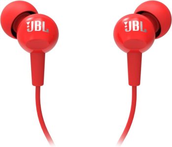 JBL C100SI In-Ear Kopfhörer mit 1-Tasten-Fernbedienung und Mikrofon - Rot