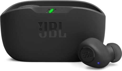 JBL Wave Buds – Kabellose In-Ear Ohrhörer mit IP54 und IPX2 Wasserdichtigkeit – Kraftvoller Bass und 32 Stunden Akkulaufzeit – In Schwarz