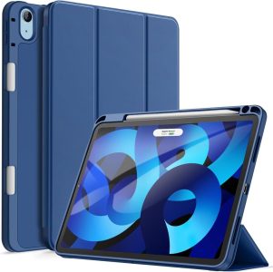 JETech Hülle für iPad Air 11 Zoll M2 (2024), iPad Air 5/4 (10,9-Zoll, Modell 2022/2020, 5./4. Generation) mit Stifthalter - Navy