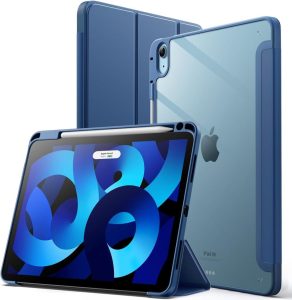 JETech Hülle für iPad Air 11 Zoll M2 (2024), iPad Air 5/4 (10,9-Zoll, 2022/2020, 5./4.) mit Stifthalter - Navy