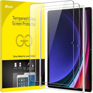 JETech Schutzfolie für Samsung Galaxy Tab S9 Plus/Tab S9 FE Plus 12,4 Zoll, 2 Stück - Panzer Schutz Glas Folie mit Einfachem Installationswerkzeug