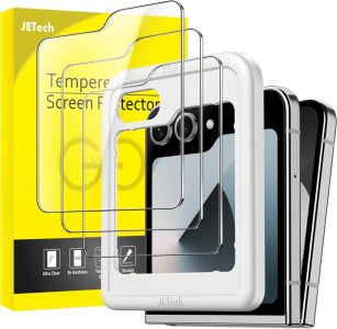 JETech Front Schutzfolie für Samsung Galaxy Z Flip 6, Gehärtetes Glas Displayschutz - 3 Stück