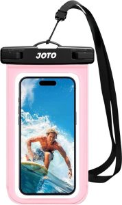 JOTO Wasserdichte Handyhülle für Smartphones bis zu 6.9 Zoll - Klarrosa