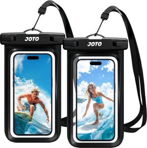 JOTO Wasserdichte Handyhülle für iPhone und Galaxy - 2 Stück, bis zu 7 Zoll, IPX8 Unterwasser Schutz – Schwarz