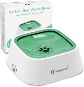 LumoLeaf Wassernapf für Hunde Ohne Sabbern - 1L Anti-Schwapp Fressnapf mit Spritzschutz