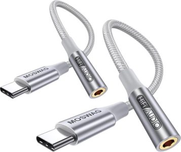 MOSWAG USB Typ C auf 3.5mm Kopfhörer Jack Adapter: Genieße Musik und Anrufe in Top-Qualität