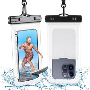 MR.LUYU Wasserdichte Handyhülle 2 Stück - IPX8 Unterwasserhülle mit 3D Nahtlosem Rahmen für iPhone und Galaxy bis zu 6.9 Zoll