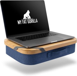 MY FAT GORILLA Laptopkissen Bambus - Dein mobiles Homeoffice mit Stauraum und Tragekomfort