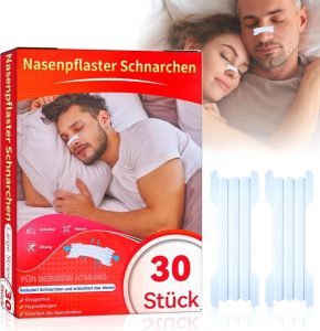 Nasenpflaster Schnarchen - 30 Stück Nasenstrips Transparent für Besseres Atmen und Schnarchlinderung