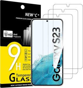 NEW'C Panzer Schutz Glas für Samsung Galaxy S23 - 3 Stück, Ultra-klarer und Ultrabeständiger Displayschutz