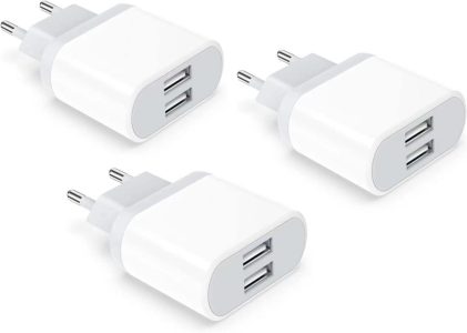 Nisiyama USB Ladegerät 3-Pack 2.1A/5V: Unverzichtbarer Adapter für iPhone und Samsung