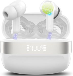 OWMSIC Bluetooth Kopfhörer 2024 - Kabellos mit 5.3 In Ear Technologie, ENC Mic, LED-Anzeige und IPX7 Wasserdicht