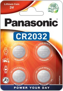 Panasonic CR2032 Lithium Knopfzelle, 3V, 4er Pack - Langanhaltende Energie für Ihre Geräte