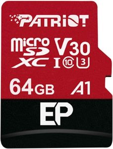 Patriot Memory PEF64GEP31MCX 64 GB EP A1 V30 microSD Karte SDXC - Optimiert für Android Handys und Tablets mit 4K Videoaufnahmen