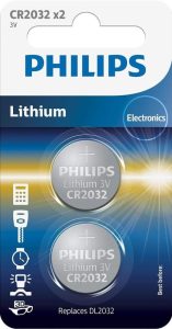 PHILIPS CR2032P2/01B - Hochleistungs-Lithium Batterien Knopfzelle, 2 Stück, 3 V