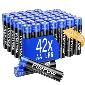 Hochleistungs-Alkaline-Batterien AA von PilePow - 42 Stück, Upgrade-Version