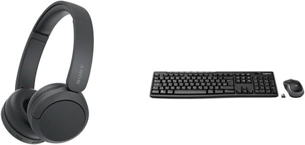 Sony WH-CH520 Kabellose Bluetooth-Kopfhörer & Logitech MK270 Kabelloses Tastatur-Maus-Set: Perfekt für dein Home Office