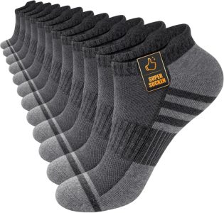 Stoeury Sneaker Socken für Herren und Damen in Grau, Größe 43-46