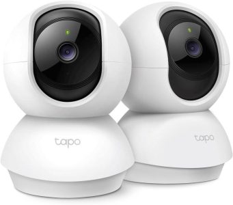 Tapo TP-Link C210P2 WLAN IP Überwachungskamera mit Linsenschwenkung, Neigung und 3MP-Auflösung - 2 Stück