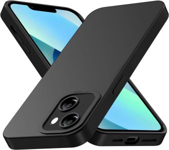 Tenphone Schutzhülle für iPhone 13 (6,1 Zoll) - Weiches Silikon, Stoßfest, mit Kameraschutz - Schwarz