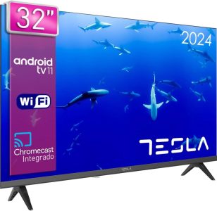 TESLA Smart-TV 32 Zoll mit Android TV 11 und integriertem Google Assistant