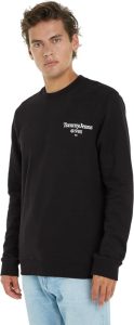 Tommy Jeans Herren Sweatshirt Tjm Reg Entry Graphic Crew ohne Kapuze L Schwarz - Klassisch, bequem und nachhaltig