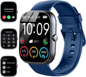 uaue Smartwatch für Herren und Damen mit Telefonfunktion und 113+ Sportmodi - Blau