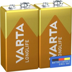 VARTA Batterien 9V Blockbatterie Longlife Alkaline 2er-Pack - Perfekt für Rauchmelder und andere Geräte